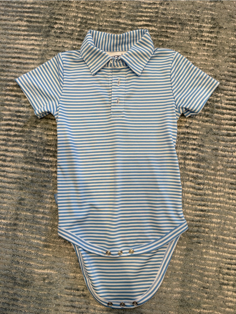 Striped Blue & White Baby Romper